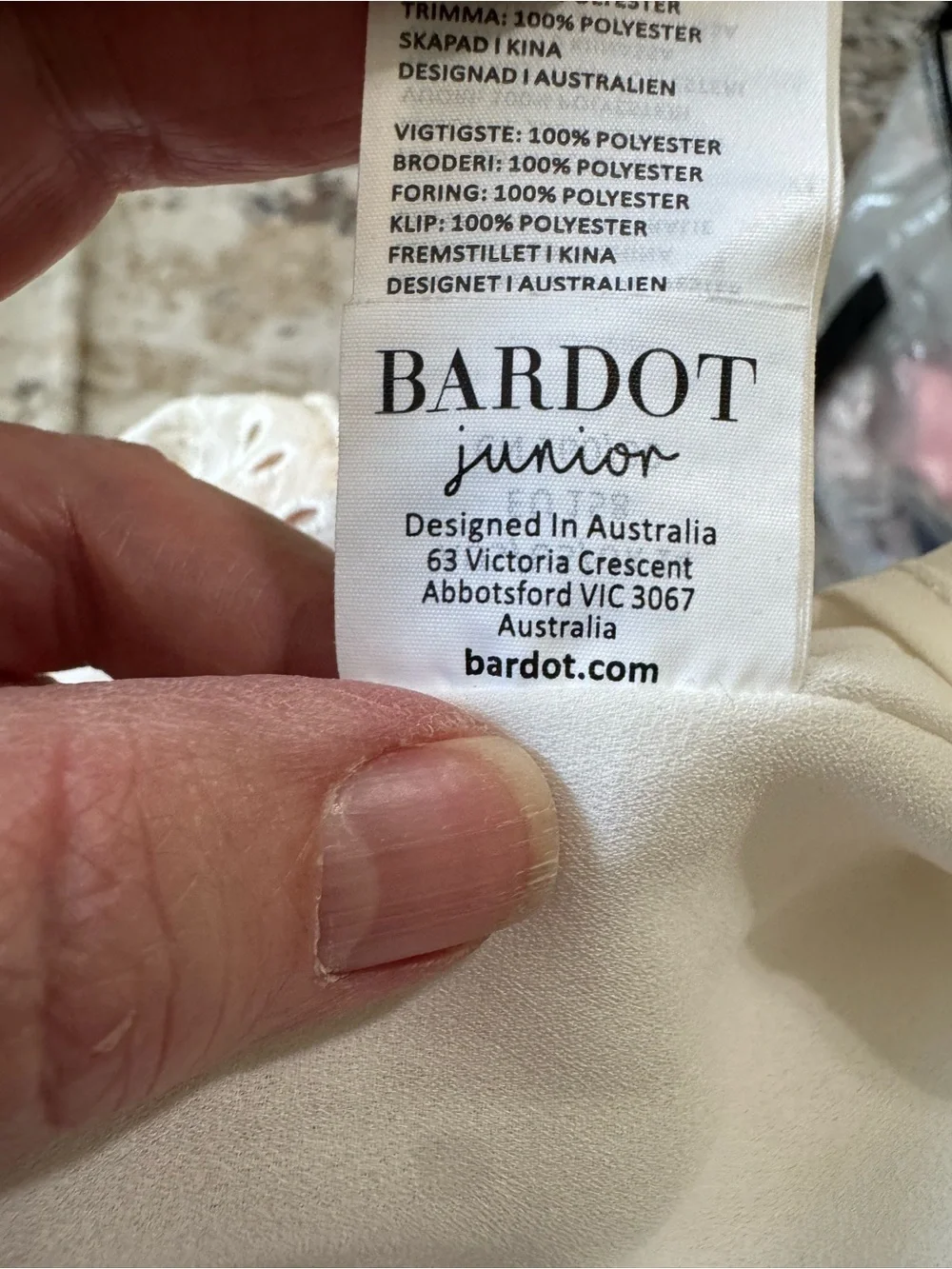 Bardot Junior Australian Designer Cream/Yellow Eyelet Lace Ruffle Dress Coquette